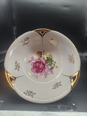 Vintage Ucagco Ceramic Floral Serving Bowl